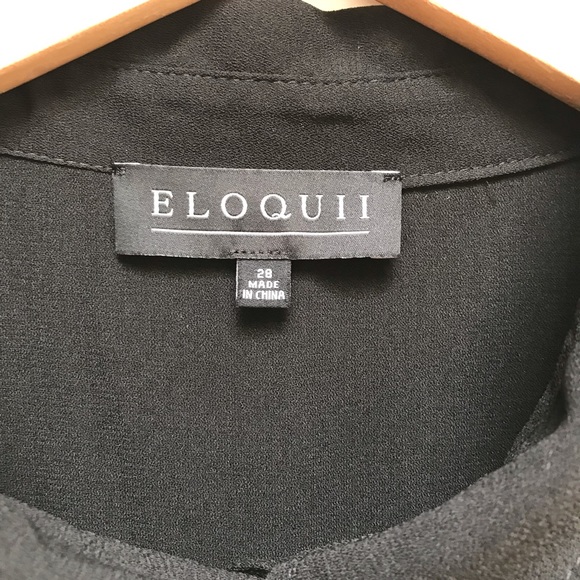 Eloquii | Sleeveless Button Front Long Tunic Shirt - Picture 7 of 8